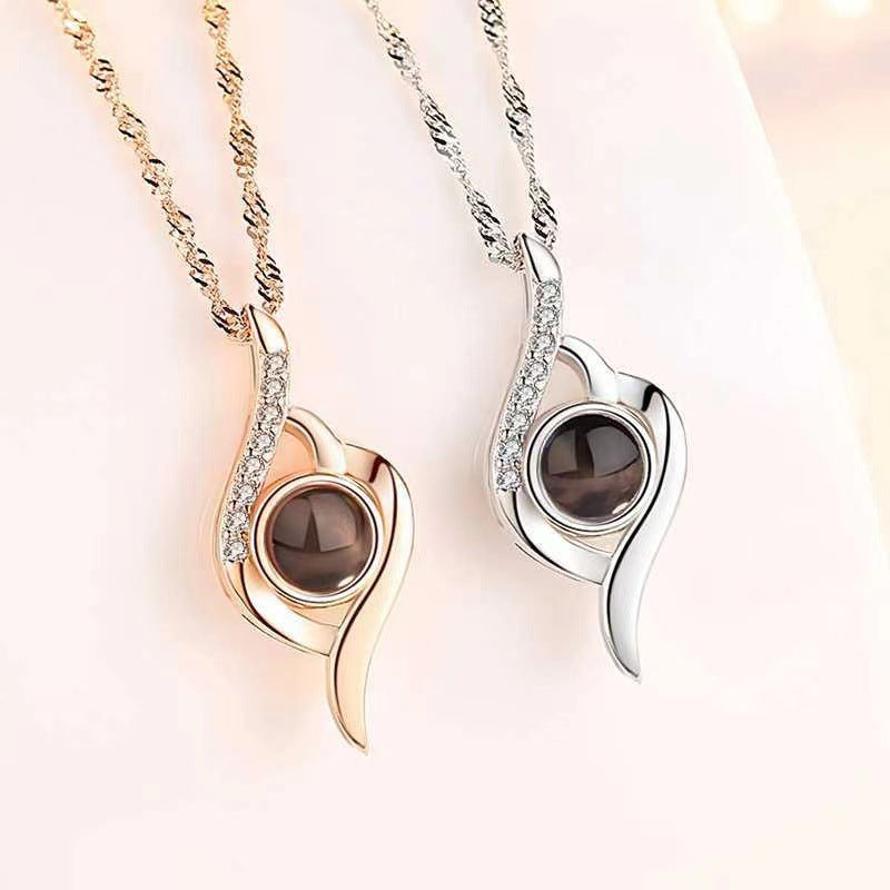 Dual Heart Projection Necklace